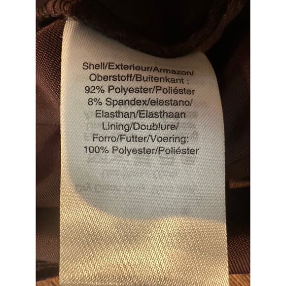 DKNY Women's Velvet Faux Wrap Midi Dress - Brown - Size 12 Elegant Style - Picture 7 of 9